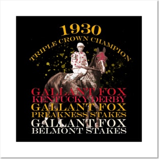 1930 Triple Crown Champion Gallant Fox horse racing design Posters and Art